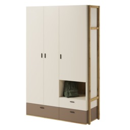 Lenny LY-01 Hinged Wardrobe 135cm - Beige 135cm - thumbnail 3