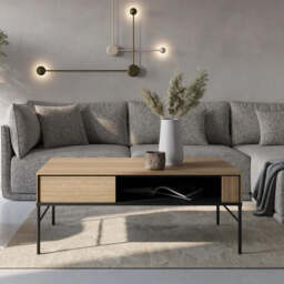 Visso VI-09 Coffee Table 110cm - Oak Linear 110cm - thumbnail 1
