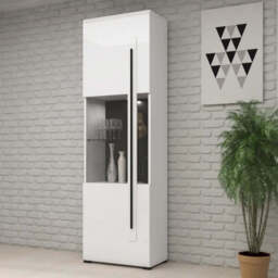 Tulsa 05 Display Cabinet 60cm - White Gloss 60cm - thumbnail 1