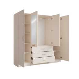 Konso Hinged Door Wardrobe 200cm - Beige 200cm - thumbnail 4
