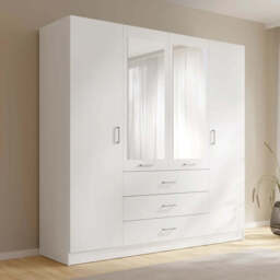 Konso Hinged Door Wardrobe 200cm - Beige 200cm - thumbnail 8