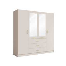 Konso Hinged Door Wardrobe 200cm - Beige 200cm - thumbnail 2