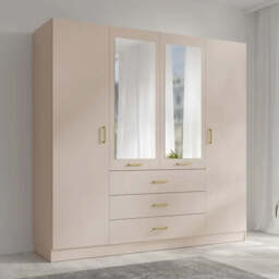 Konso Hinged Door Wardrobe 200cm - Beige 200cm