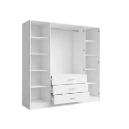 Konso Hinged Door Wardrobe 200cm - Beige 200cm - thumbnail 6