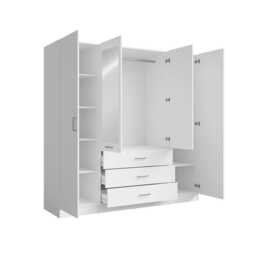 Konso Hinged Door Wardrobe 200cm - Beige 200cm - thumbnail 7