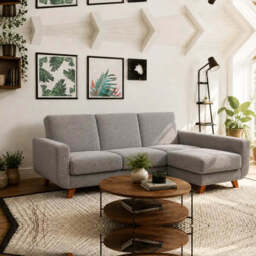 Corner Sofa Bed Aramis - Grey 228cm Right - thumbnail 1