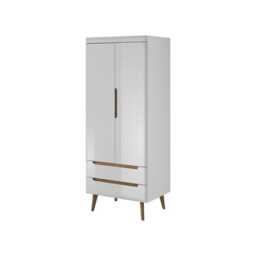 Nordi Hinged Wardrobe 80cm - White Gloss 80cm - thumbnail 1