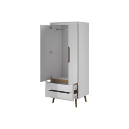 Nordi Hinged Wardrobe 80cm - White Gloss 80cm - thumbnail 2