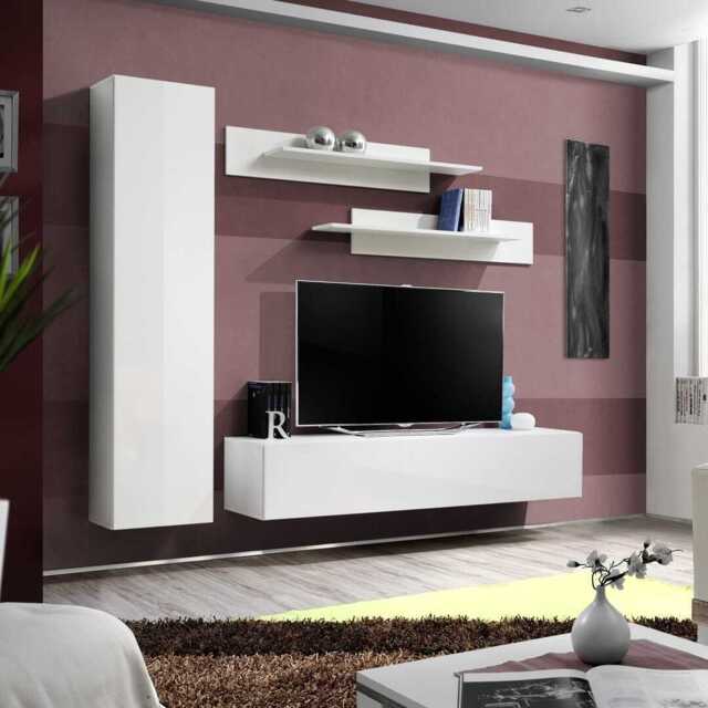 "Fly G1 Entertainment Unit For TVs Up To 60"" - White 210cm" - image 1
