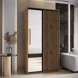 Sapporo II Sliding Door Wardrobe 140cm - Black 140cm - thumbnail 5