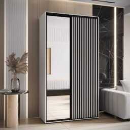 Sapporo II Sliding Door Wardrobe 140cm - Black 140cm - thumbnail 2