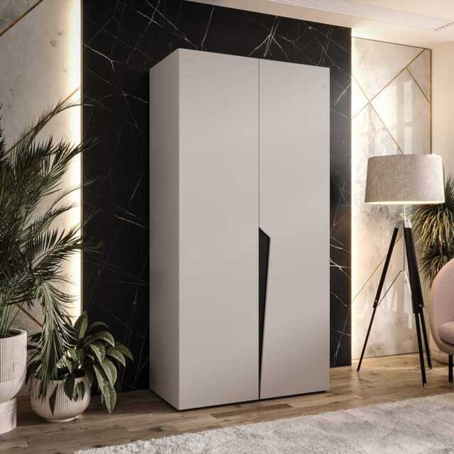 Piano I Hinged Door Wardrobe 100cm - Cashmere 100cm - image 1