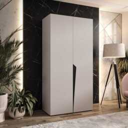 Piano I Hinged Door Wardrobe 100cm - Cashmere 100cm