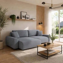 Corner Sofa Bed Rima - Light Beige 240cm Left - thumbnail 8