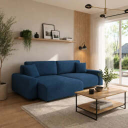 Corner Sofa Bed Rima - Light Beige 240cm Left - thumbnail 6