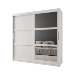 Arendal III Sliding Door Wardrobe 200cm - White 200cm - thumbnail 2