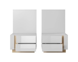 Arco Bedside Cabinets 60cm [Set Of Two] - White 60cm - thumbnail 3