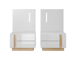 Arco Bedside Cabinets 60cm [Set Of Two] - White 60cm - thumbnail 2