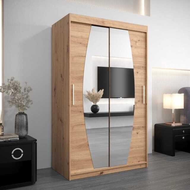 Elypse Sliding Door Wardrobe 120cm - Oak Artisan 120cm - image 1