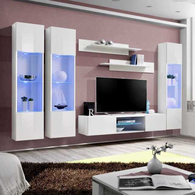 "Fly P3 Entertainment Unit For TVs Up To 60"" - White 310cm" - image 1