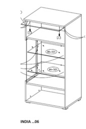 India 06 Tall Display Cabinet 45cm - Schiefer 45cm - thumbnail 5
