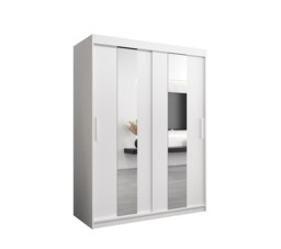 Pole Sliding Door Wardrobe 150cm - White 150cm - thumbnail 6