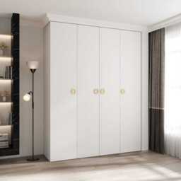 Como I Hinged Door Wardrobe 190cm - White 190cm - thumbnail 1
