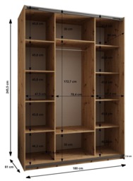 Trosa II Sliding Door Wardrobe 180cm - Black 180cm - thumbnail 5