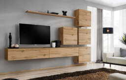 "Switch IX Entertainment Unit For TVs Up To 75"" - Oak Wotan 300cm Graphite" - thumbnail 3