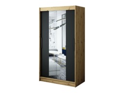 Leto T1 Sliding Door Wardrobe 120cm - Black 120cm - thumbnail 1