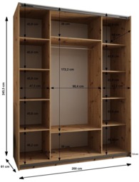 Trosa I Sliding Door Wardrobe 200cm - Oak Artisan 200cm - thumbnail 6