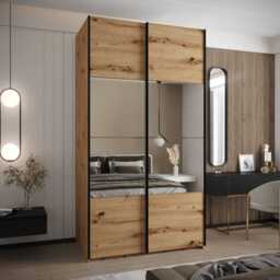 Trosa IV Sliding Door Wardrobe 140cm - Oak Artisan 140cm - thumbnail 1