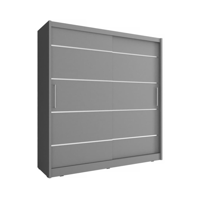 Maja Alu Sliding Door Wardrobe 180cm - Grey Matt 180cm - image 1