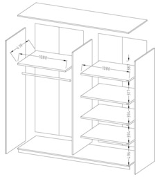 Beta Sliding Door Mirrored Wardrobe - Oak San Remo 180cm - thumbnail 8