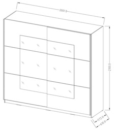 Beta Sliding Door Mirrored Wardrobe - Oak San Remo 180cm - thumbnail 5