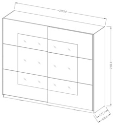 Beta Sliding Door Mirrored Wardrobe - Oak San Remo 180cm - thumbnail 7