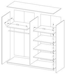 Beta Sliding Door Mirrored Wardrobe - Oak San Remo 180cm - thumbnail 6