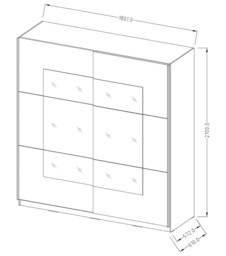 Beta Sliding Door Mirrored Wardrobe - Oak San Remo 180cm - thumbnail 4