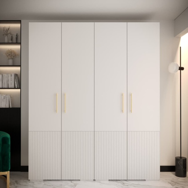 Manhattan III Hinged Door Wardrobe 200cm - White 200cm - image 1