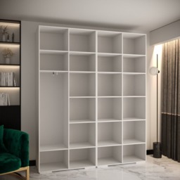 Manhattan III Hinged Door Wardrobe 200cm - White 200cm - thumbnail 5