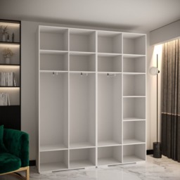 Manhattan III Hinged Door Wardrobe 200cm - White 200cm - thumbnail 8
