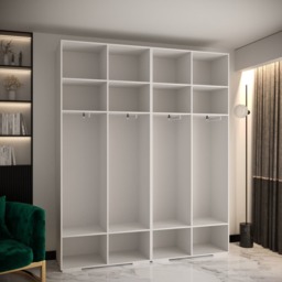 Manhattan III Hinged Door Wardrobe 200cm - White 200cm - thumbnail 6