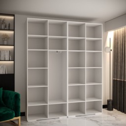 Manhattan III Hinged Door Wardrobe 200cm - White 200cm - thumbnail 7