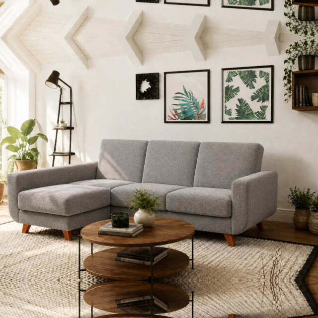 Corner Sofa Bed Aramis - Grey 228cm Left - image 1