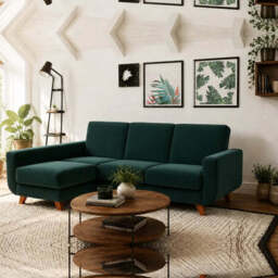 Corner Sofa Bed Aramis - Grey 228cm Left - thumbnail 4