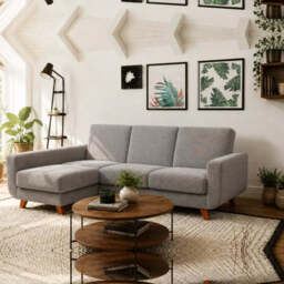 Corner Sofa Bed Aramis - Grey 228cm Left - thumbnail 1