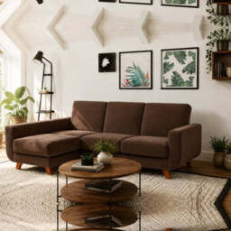 Corner Sofa Bed Aramis - Grey 228cm Left - thumbnail 7