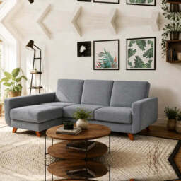 Corner Sofa Bed Aramis - Grey 228cm Left - thumbnail 8