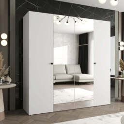 Parma II Hinged Door Wardrobe 200cm - Black 200cm - thumbnail 2
