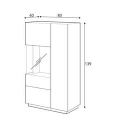 Silke 42 Display Cabinet 80cm [Left] - Matera / Wotan Oak 80cm - thumbnail 7